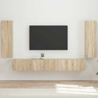 Ensemble Meuble TV Mural Chêne Artisanal - 4 Pièces-Mon Meuble TV-Chêne sonoma-19