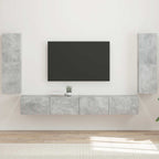 Ensemble Meuble TV Mural Chêne Artisanal - 4 Pièces-Mon Meuble TV-Gris béton-15