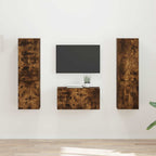 Ensemble Meuble TV Mural Effet Béton - 5 Pièces-Mon Meuble TV-Chêne fumé-18