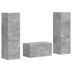 Ensemble Meuble TV Mural Effet Béton - 5 Pièces-Mon Meuble TV-Gris béton-1