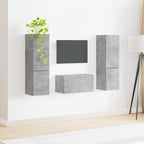 Ensemble Meuble TV Mural Effet Béton - 5 Pièces-Mon Meuble TV-Gris béton-4