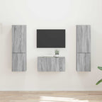Ensemble Meuble TV Mural Effet Béton - 5 Pièces-Mon Meuble TV-Sonoma gris-21