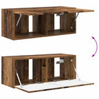 Ensemble Meuble TV Mural en Bois Ancien - 4 Pièces-Mon Meuble TV-Bois ancien-11