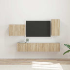 Ensemble Meuble TV Mural en Bois Ancien - 4 Pièces-Mon Meuble TV-Chêne sonoma-18