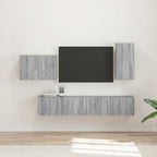 Ensemble Meuble TV Mural en Bois Ancien - 4 Pièces-Mon Meuble TV-Sonoma gris-17