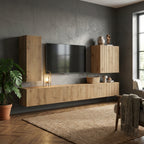 ensemble-meuble-tv-mural-suspendu-chene-artisanal-6-pieces-decor