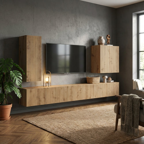 ensemble-meuble-tv-mural-suspendu-chene-artisanal-6-pieces-decor