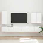 Ensemble Meuble TV Mural Suspendu Chêne Artisanal - 6 Pièces-Mon Meuble TV-Blanc-13