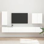 Ensemble Meuble TV Mural Suspendu Chêne Artisanal - 6 Pièces-Mon Meuble TV-Blanc brillant-17