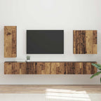 Ensemble Meuble TV Mural Suspendu Chêne Artisanal - 6 Pièces-Mon Meuble TV-Bois ancien-19