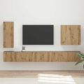 Ensemble Meuble TV Mural Suspendu Chêne Artisanal - 6 Pièces-Mon Meuble TV-Chêne artisanal-2