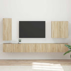 Ensemble Meuble TV Mural Suspendu Chêne Artisanal - 6 Pièces-Mon Meuble TV-Chêne sonoma-15