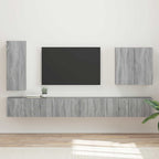 Ensemble Meuble TV Mural Suspendu Chêne Artisanal - 6 Pièces-Mon Meuble TV-Sonoma gris-20