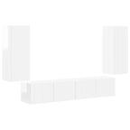 Ensemble Meuble TV Suspendu Blanc Brillant - 4 Pièces-Mon Meuble TV-Blanc-1