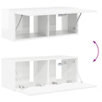 Ensemble Meuble TV Suspendu Blanc Brillant - 4 Pièces-Mon Meuble TV-Blanc-10
