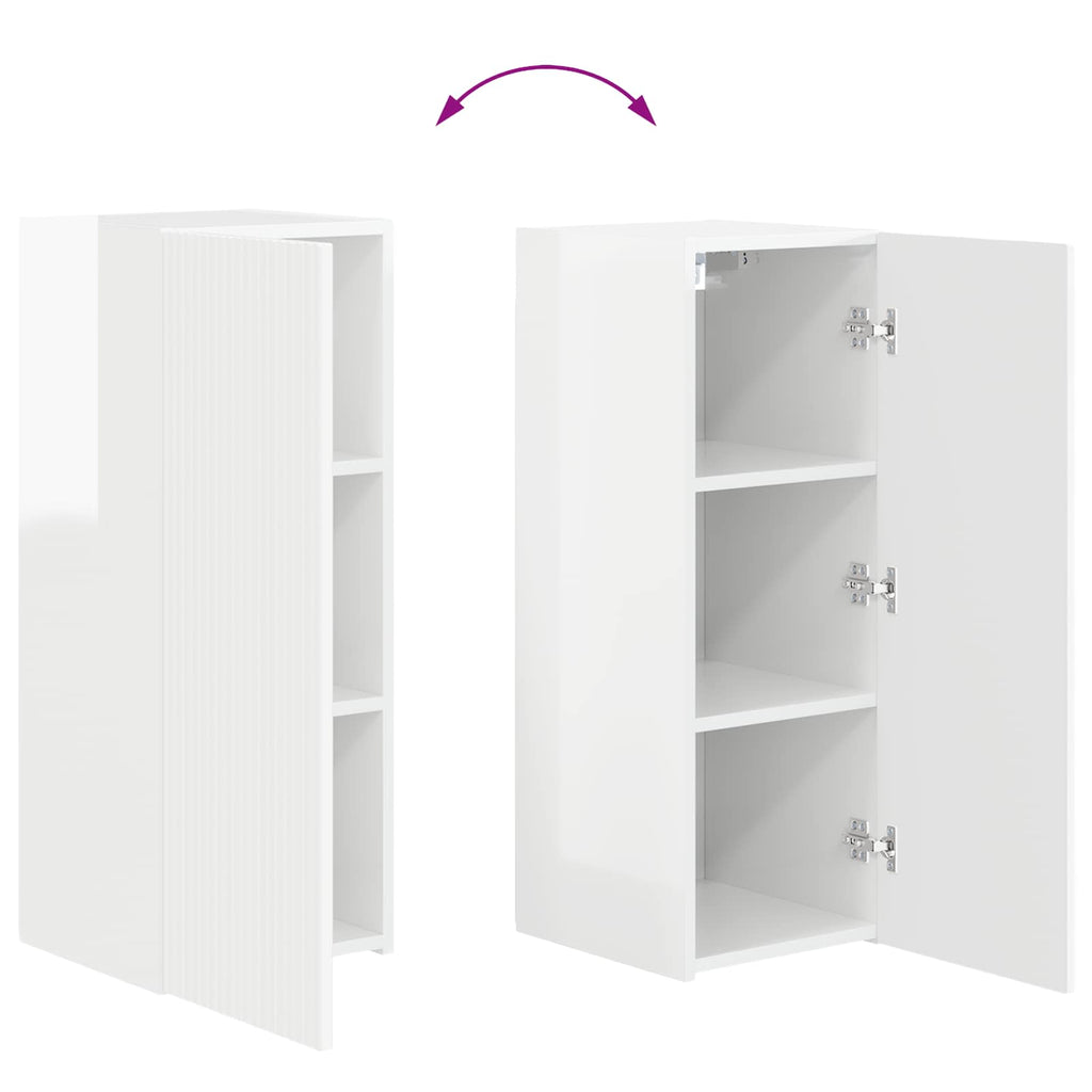 Ensemble Meuble TV Suspendu Blanc Brillant - 4 Pièces-Mon Meuble TV-Blanc-11