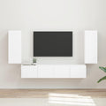 Ensemble Meuble TV Suspendu Blanc Brillant - 4 Pièces-Mon Meuble TV-Blanc-13
