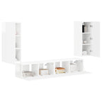Ensemble Meuble TV Suspendu Blanc Brillant - 4 Pièces-Mon Meuble TV-Blanc-3
