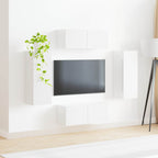 Ensemble Meuble TV Suspendu Blanc Brillant - 4 Pièces-Mon Meuble TV-Blanc-4