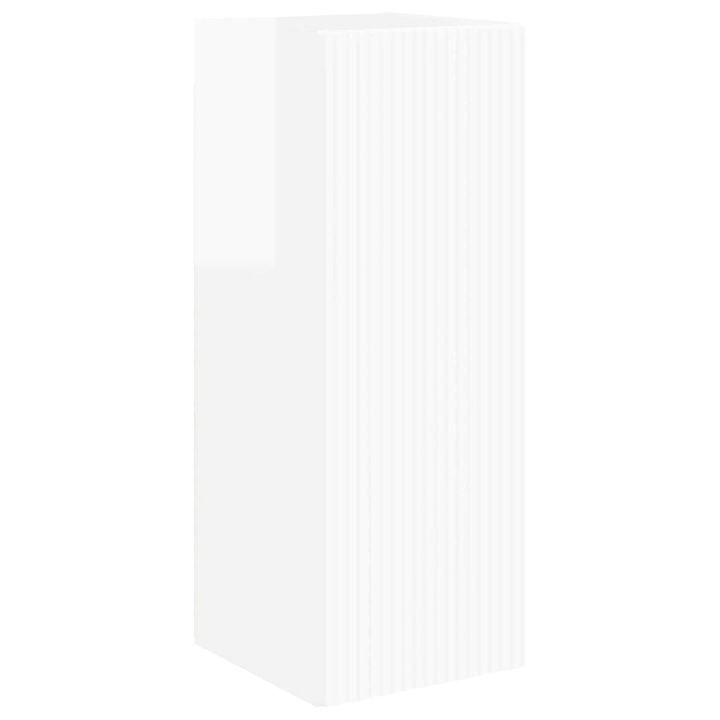 Ensemble Meuble TV Suspendu Blanc Brillant - 4 Pièces-Mon Meuble TV-Blanc-6