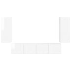 Ensemble Meuble TV Suspendu Blanc Brillant - 4 Pièces-Mon Meuble TV-Blanc-7
