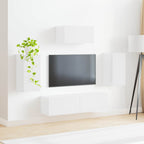 Ensemble Meuble TV Suspendu Blanc Brillant - 5 Pièces-Mon Meuble TV-4