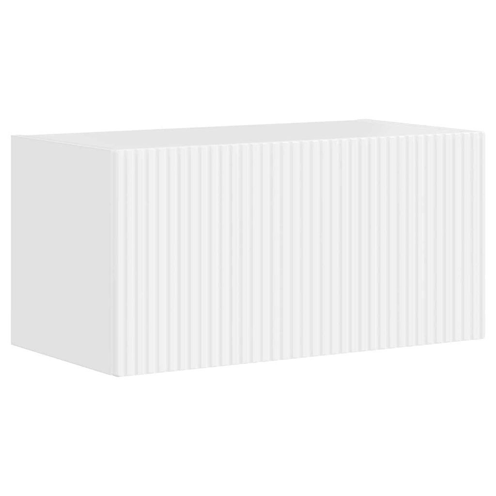 Ensemble Meuble TV Suspendu Blanc Brillant - 5 Pièces-Mon Meuble TV-5