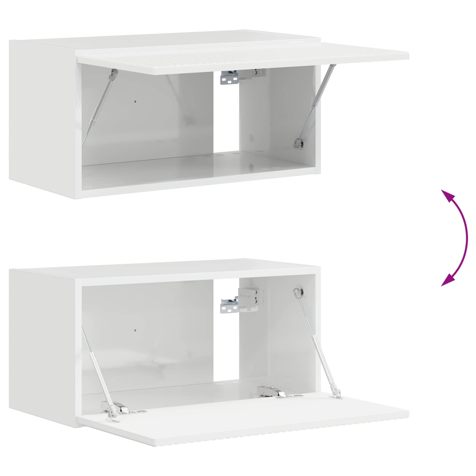 Ensemble Meuble TV Suspendu Blanc Brillant - 5 Pièces-Mon Meuble TV-8