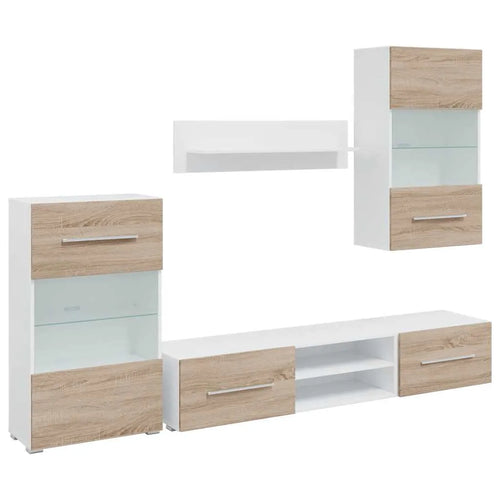 Ensemble Meuble TV Suspendu Effet Chêne Sonoma - 5 Pièces-Mon Meuble TV-1
