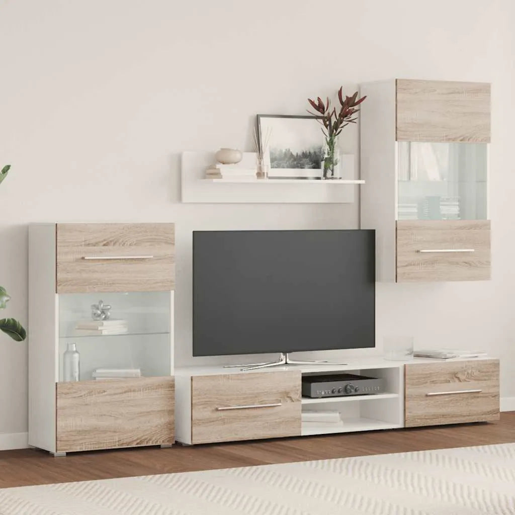 Ensemble Meuble TV Suspendu Effet Chêne Sonoma - 5 Pièces-Mon Meuble TV-3