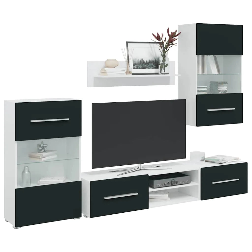 Ensemble Meuble TV Suspendu LED Indigo Mat - 5 Pièces-Mon Meuble TV-4