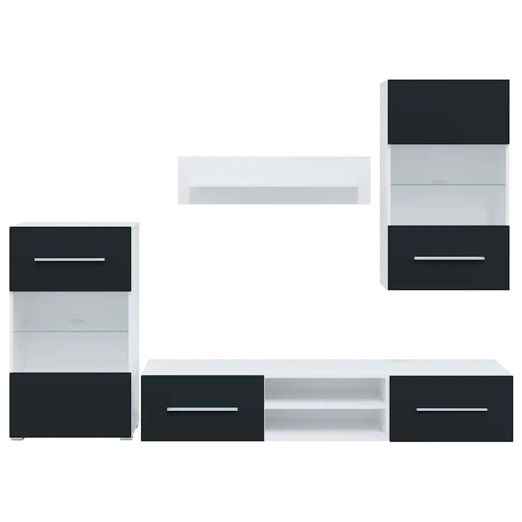 Ensemble Meuble TV Suspendu LED Indigo Mat - 5 Pièces-Mon Meuble TV-5