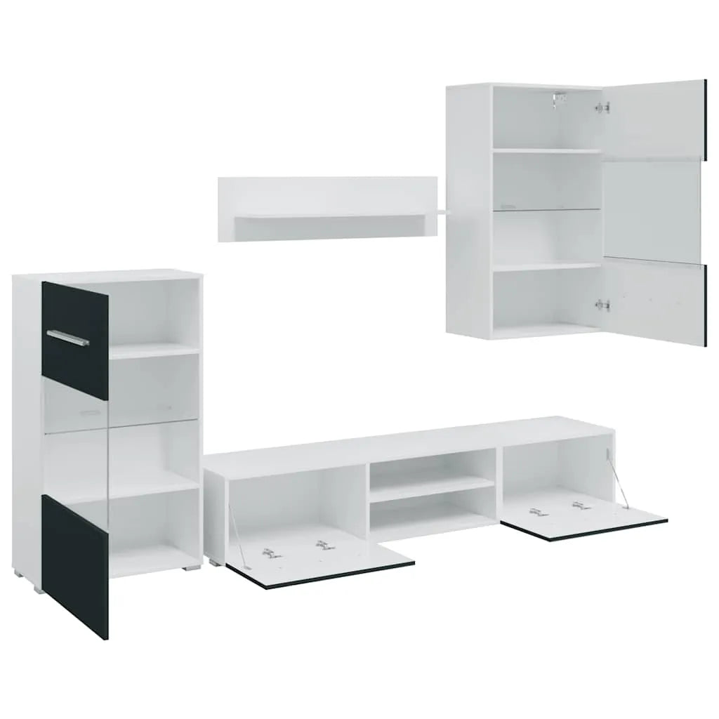 Ensemble Meuble TV Suspendu LED Indigo Mat - 5 Pièces-Mon Meuble TV-6