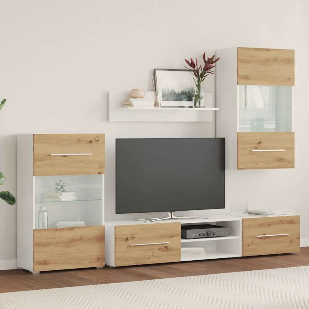 Ensemble Meuble TV XXL Effet Chêne Artisanal - 5 Pièces-Mon Meuble TV-3