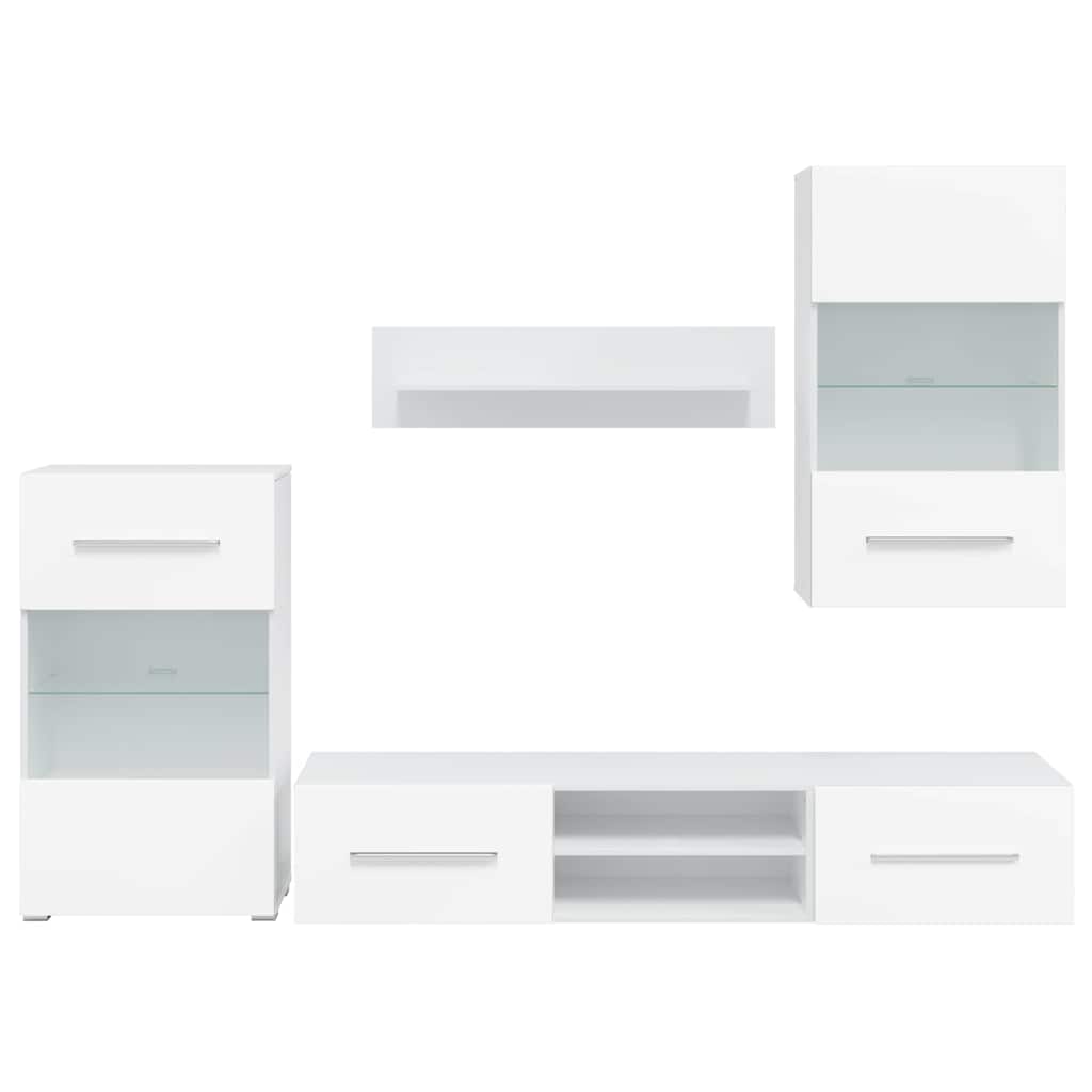 Grand Ensemble Meuble TV Blanc Mat - 5 Pièces-Mon Meuble TV-5