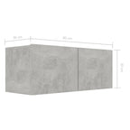 Grand Meuble TV Bibliothèque Suspendu Gris Béton - 7 Pièces-Mon Meuble TV-Bois ancien-60 cm-8-8