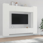 Grand Meuble TV Effet Bois Gris Sonoma - 8 Pièces-Mon Meuble TV-Blanc-80 cm-8-15
