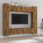 Grand Meuble TV Effet Bois Gris Sonoma - 8 Pièces-Mon Meuble TV-Chêne fumé-80 cm-8-16