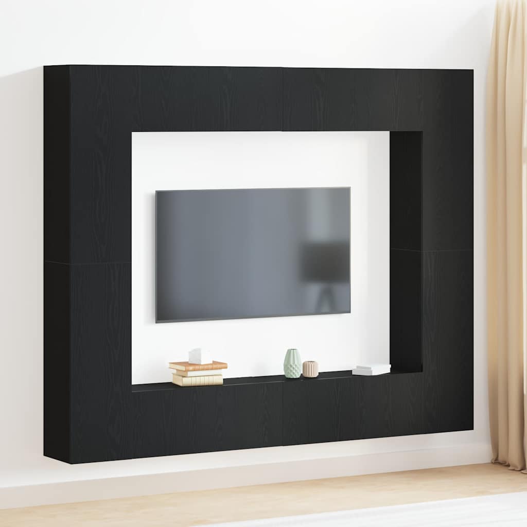Grand Meuble TV Effet Bois Gris Sonoma - 8 Pièces-Mon Meuble TV-Chêne noir-80 cm-8-17