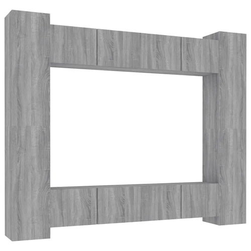 Grand Meuble TV Effet Bois Gris Sonoma - 8 Pièces-Mon Meuble TV-Chêne noir-80 cm-8-2