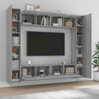 Grand Meuble TV Effet Bois Gris Sonoma - 8 Pièces-Mon Meuble TV-Chêne noir-80 cm-8-3