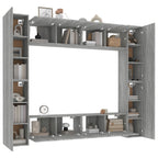 Grand Meuble TV Effet Bois Gris Sonoma - 8 Pièces-Mon Meuble TV-Chêne noir-80 cm-8-4