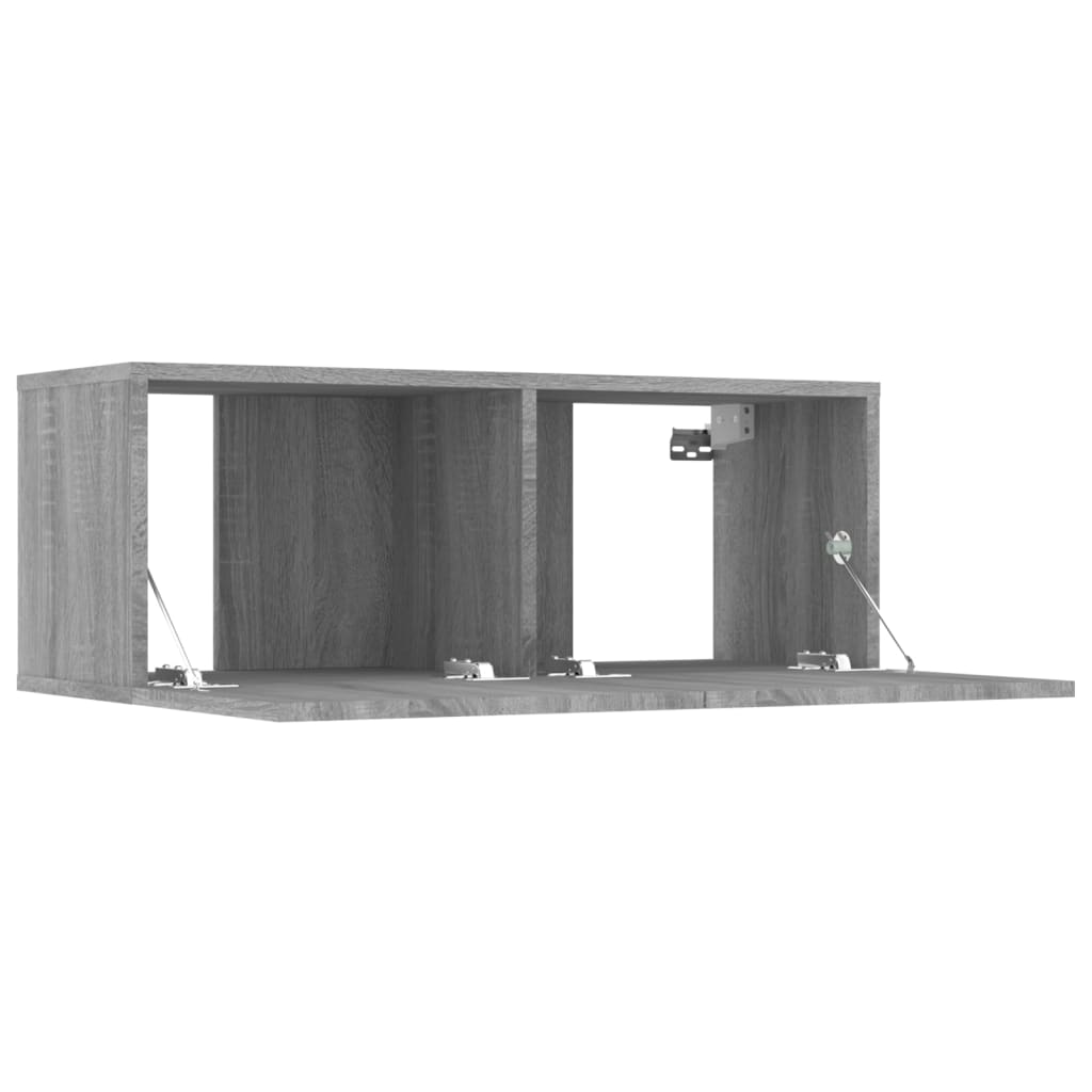 Grand Meuble TV Effet Bois Gris Sonoma - 8 Pièces-Mon Meuble TV-Chêne noir-80 cm-8-6