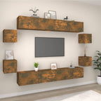 Grand Meuble TV Industriel Finition Sonoma Gris - 8 Pièces-Mon Meuble TV-Chêne fumé-100 cm-8-22