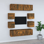 Grand Meuble TV Industriel Finition Sonoma Gris - 8 Pièces-Mon Meuble TV-Chêne fumé-60 cm-8-23