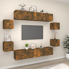 Grand Meuble TV Industriel Finition Sonoma Gris - 8 Pièces-Mon Meuble TV-Chêne fumé-80 cm-8-17
