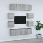 Grand Meuble TV Industriel Finition Sonoma Gris - 8 Pièces-Mon Meuble TV-Sonoma gris-60 cm-8-24