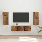 Grand Meuble TV Mural en Bois Ancien - 2 Portes-Mon Meuble TV-2