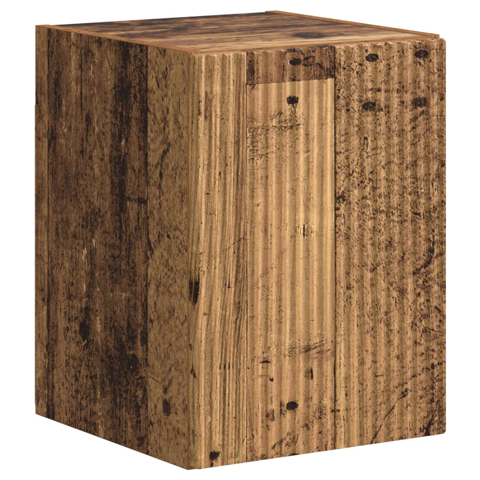 Grand Meuble TV Suspendu Effet Bois Ancien - 4 Pièces-Mon Meuble TV-Bois ancien-7