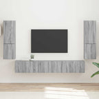 Grand Meuble TV Suspendu Effet Bois Ancien - 4 Pièces-Mon Meuble TV-Sonoma gris-19